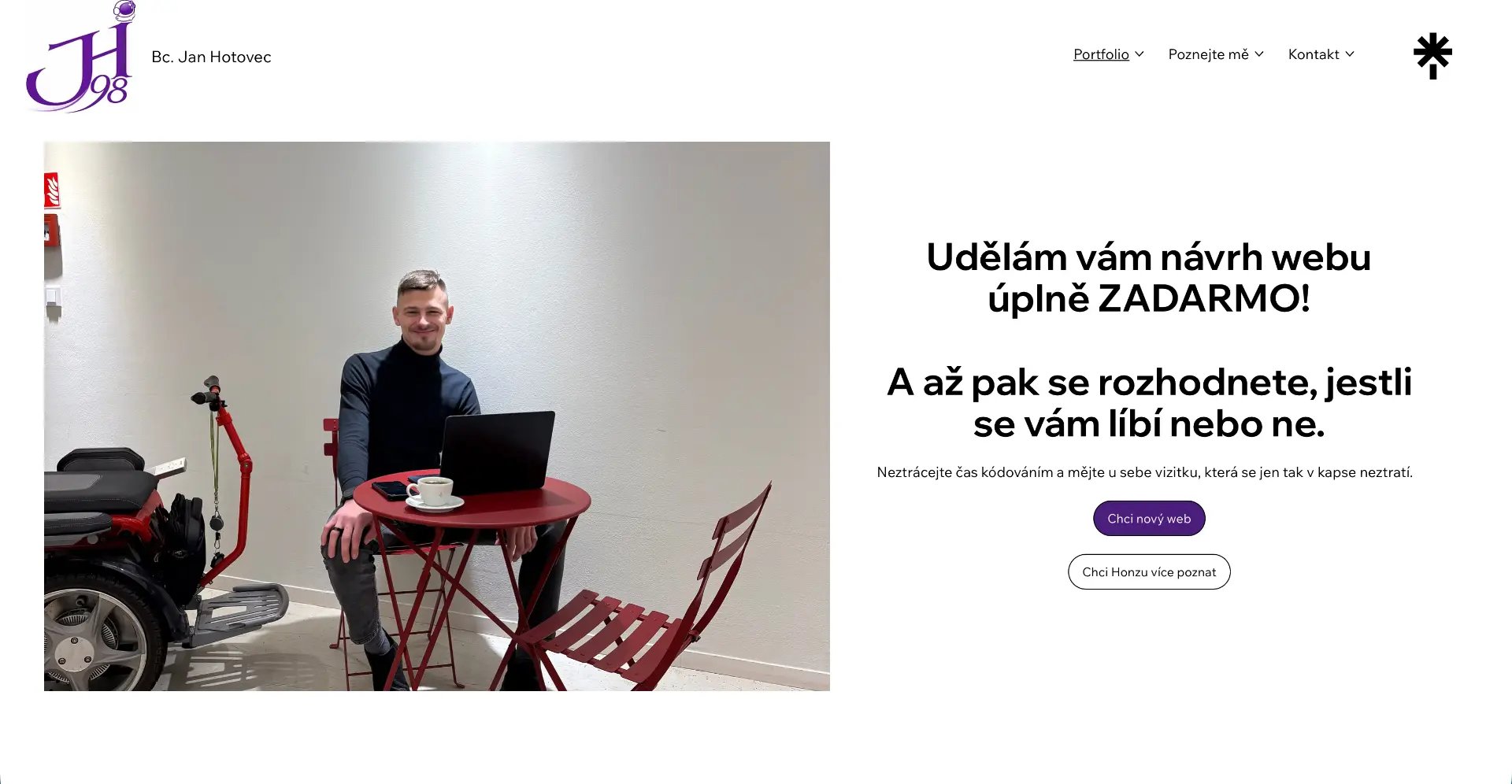 Náhled současného webu