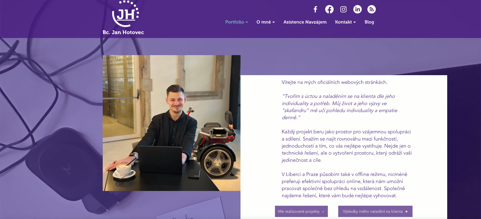 Náhled staršího Wix webu